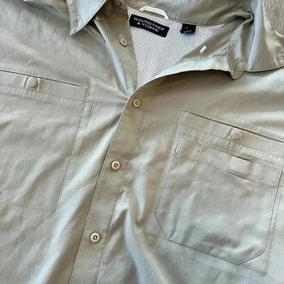 Mens Roundtree & Yorke Beige Outdoor Button Up Shirt - 2XT - Picture 2 of 9